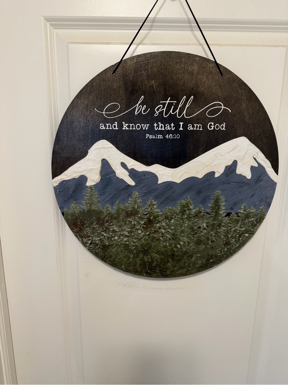 Be Still Round Wall Art - White, Blue, Green